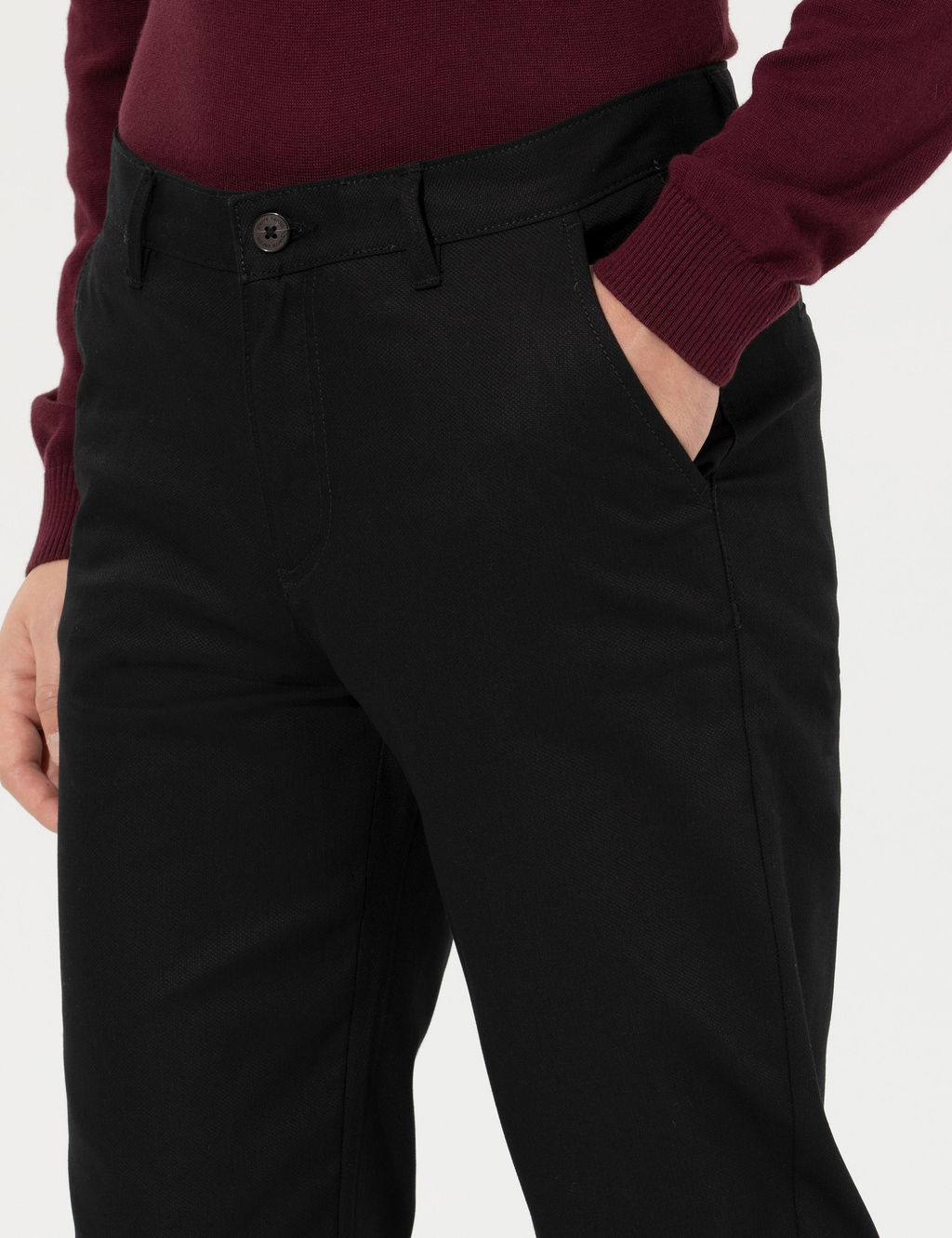 Siyah Regular Fit Kanvas Pantolon - Pierre cardin фото 6