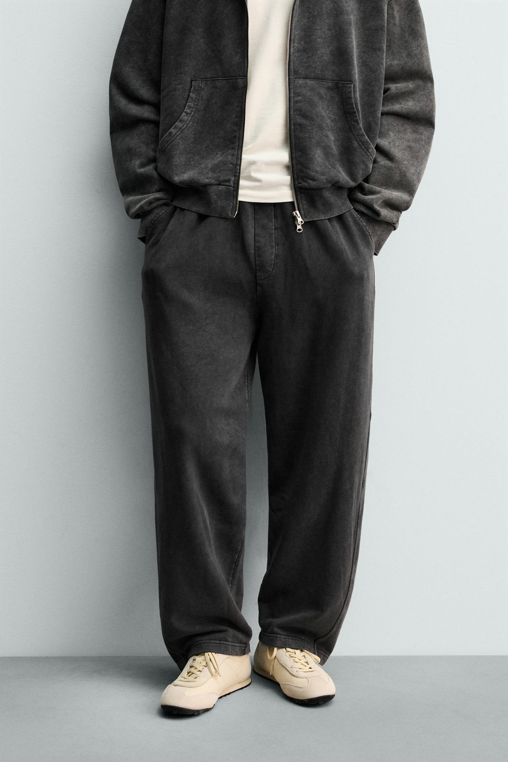 PANTAL?N JOGGER BALLOON FIT LAVADO / Antracita oscuro - Zara фото 12