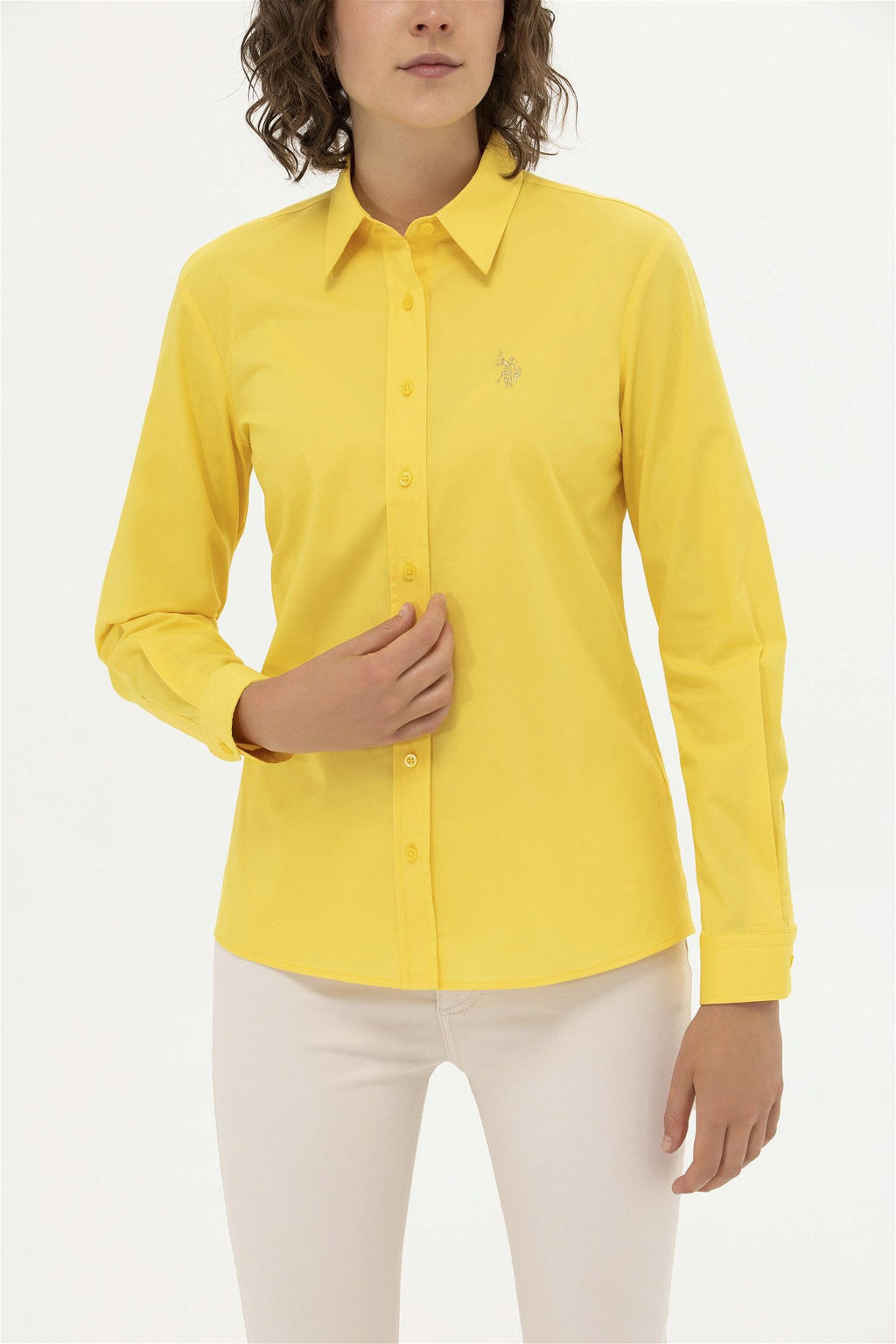 U. S. Polo Assn Женская желтая базовая рубашка с длинным рукавом - U.s. polo assn фото 12