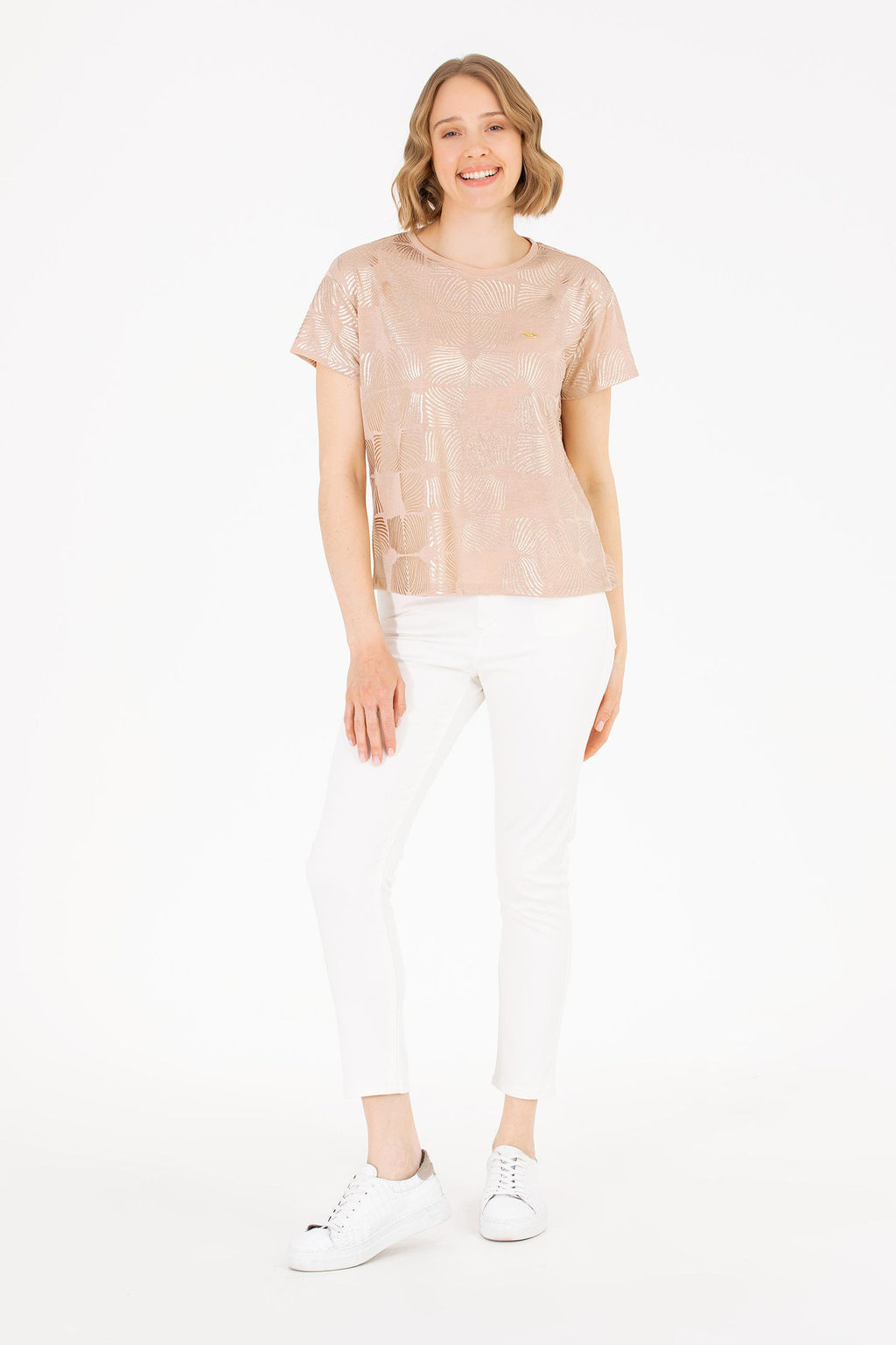 U. S. Polo Assn Женская разноцветная футболка с круглым вырезом - U.s. polo assn фото 4