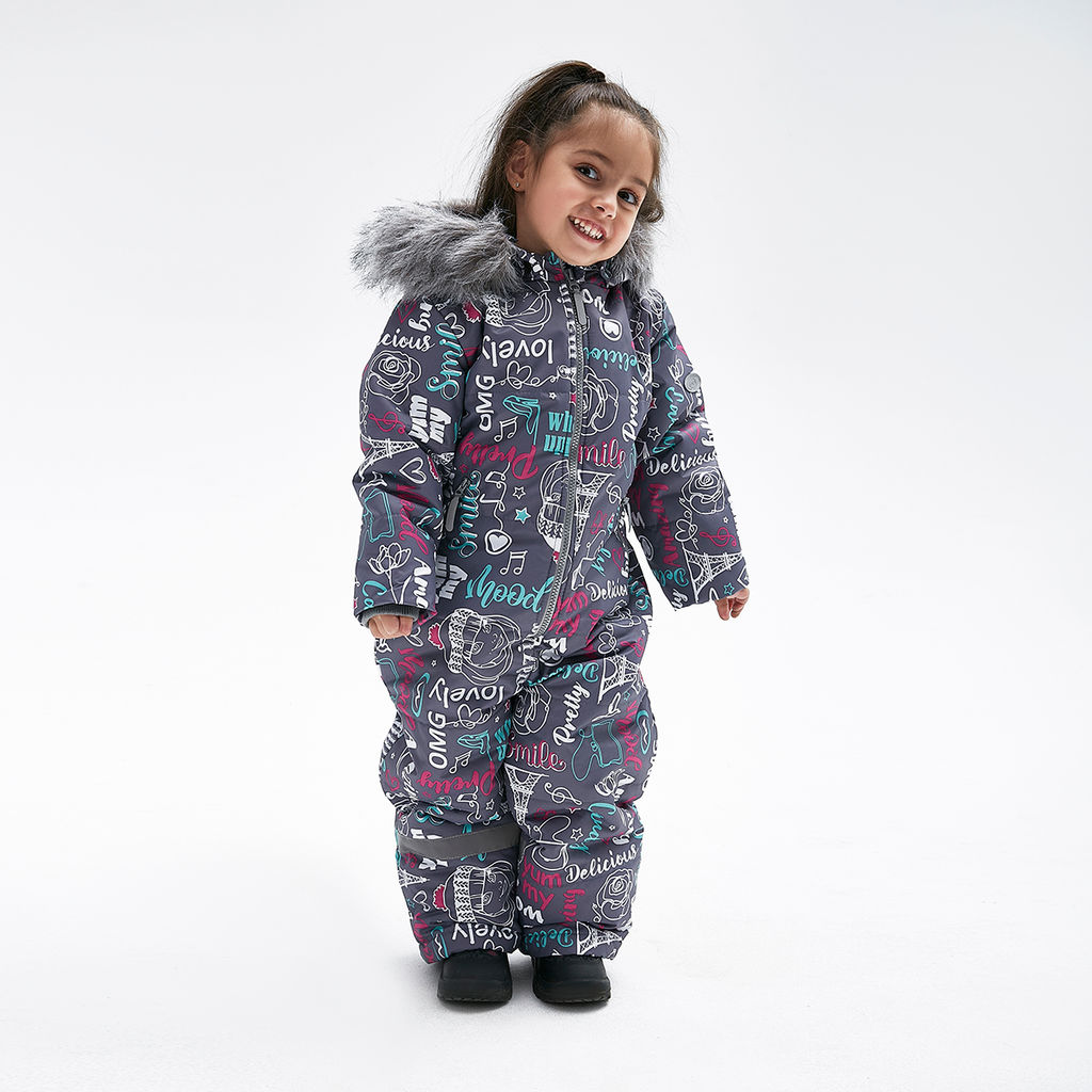 RODOS Комбинезон детский зима МРК-01д Серый/Фуксия/Ментол