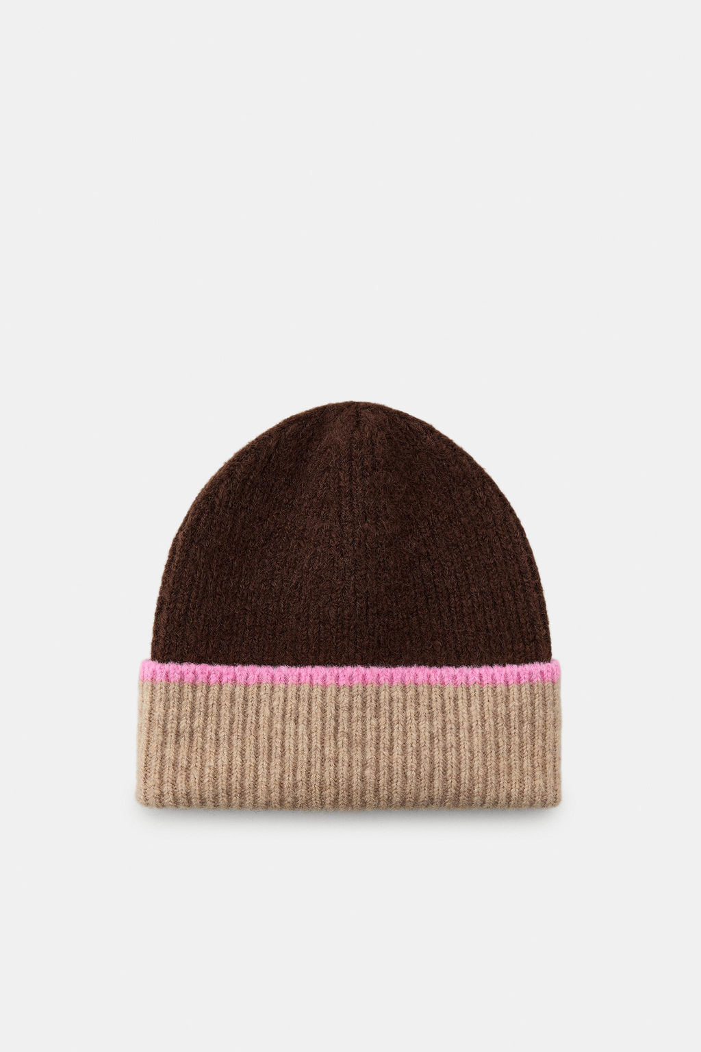 CONTRAST TURN-UP BEANIE