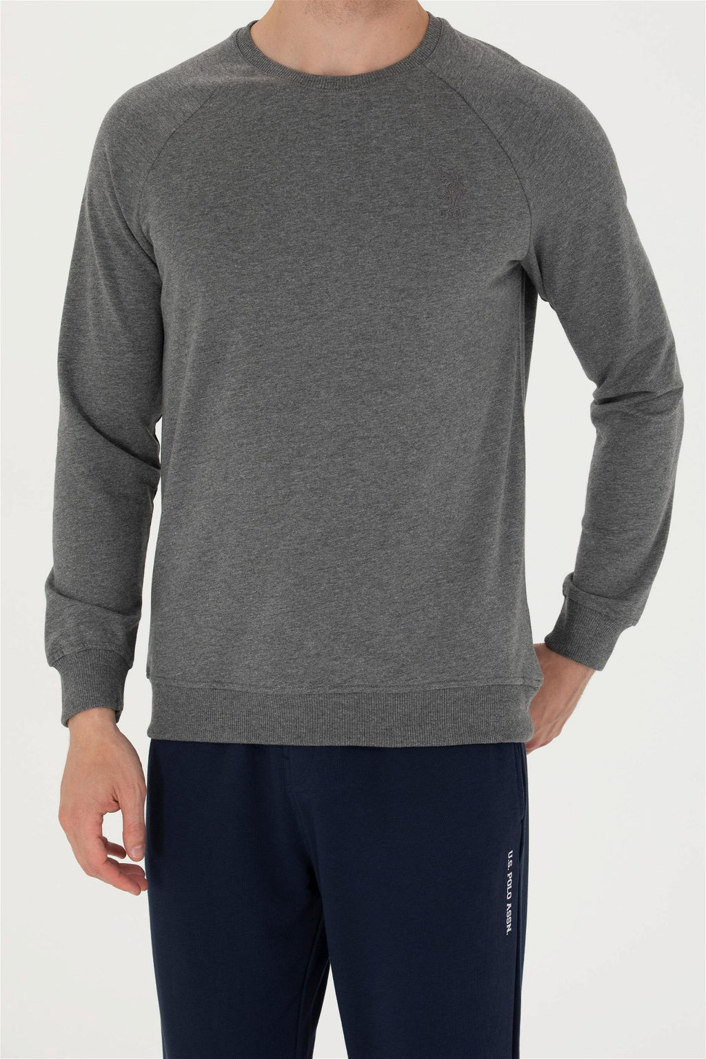 U. S. Polo Assn / Мужской базовый свитшот антрацитовый меланж - U.s. polo assn фото 11