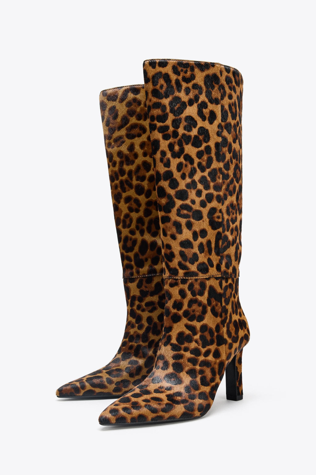 ANIMAL PRINT LEATHER AND SHEEPSKIN BOOTS - Zara фото 4