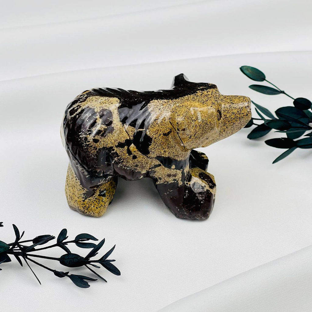 Фигурка Медведь из дендритовой пейзажной Яшмы - Радуга самоцветов фото 4