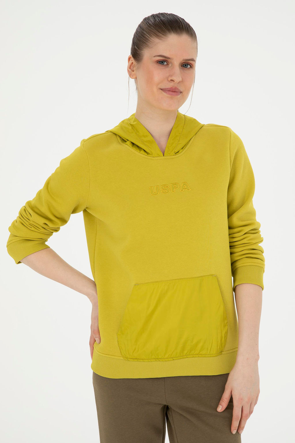 Женский свитшот фисташкового зеленого цвета - U.s. polo assn фото 3