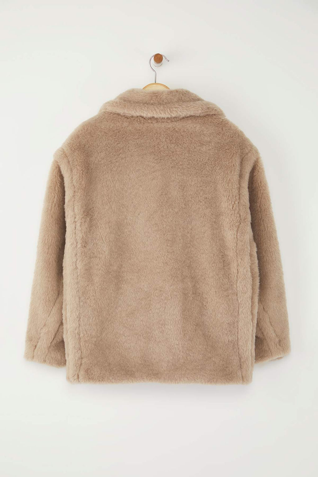 Vizon Kurklu Kruvaze Oversize K?sa Pelus Kaban TWOAW26KB00021 - Trendyolmilla фото 8