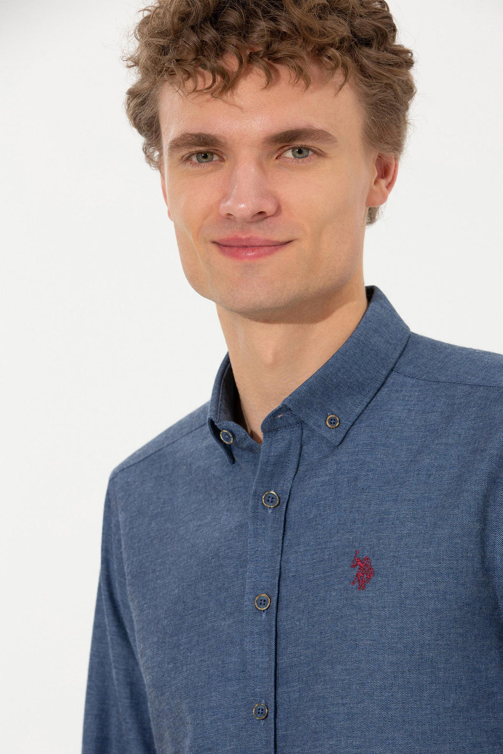 Erkek _ndigo Uzun Kollu Basic G_mlek