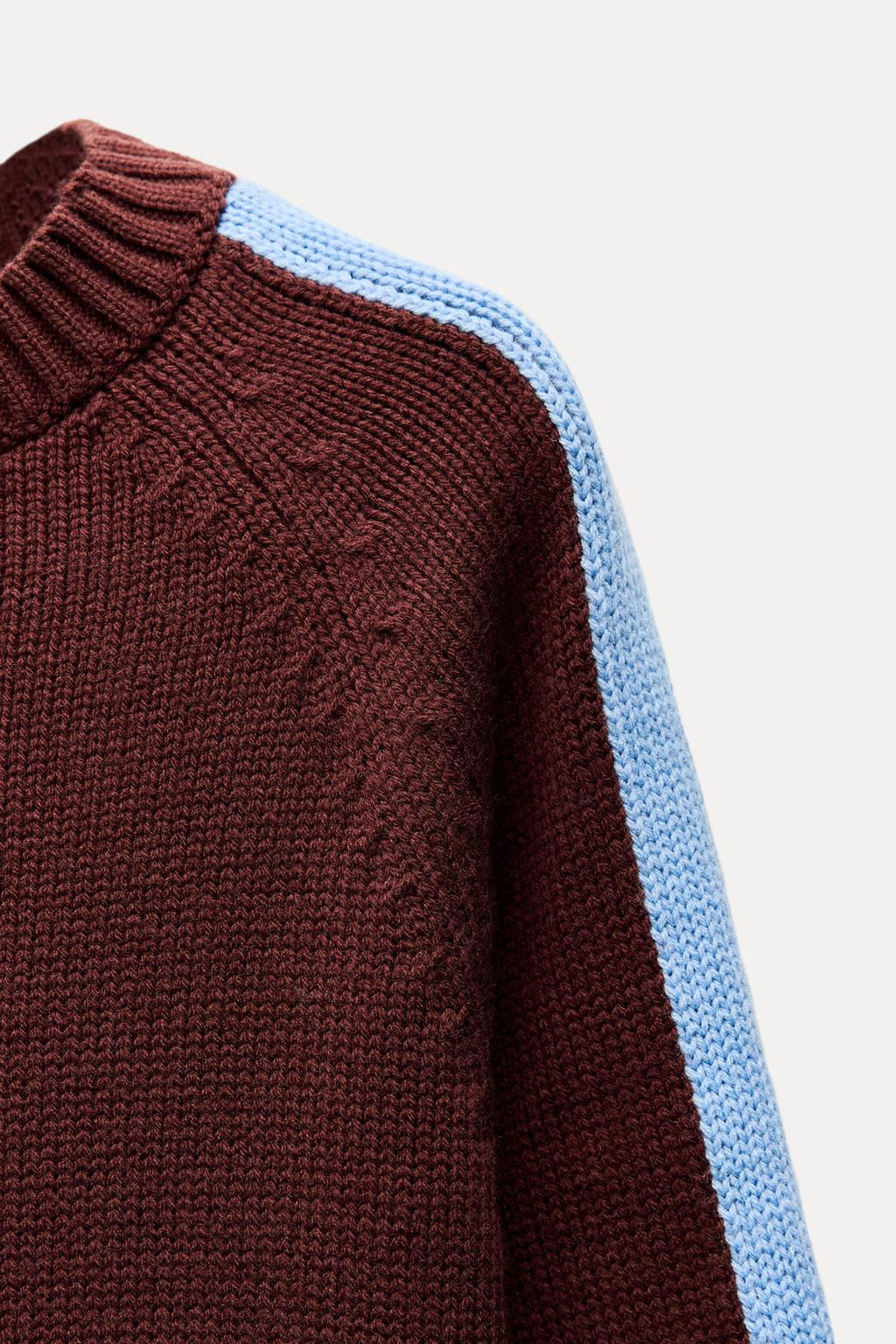CROPPED KNIT SWEATER WITH TRIM - Zara фото 7