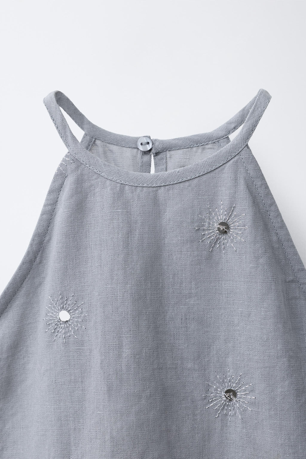 TOP HALTER LENTEJUELAS ALGOD?N Y LINO / Gris / Azul - Zara фото 4