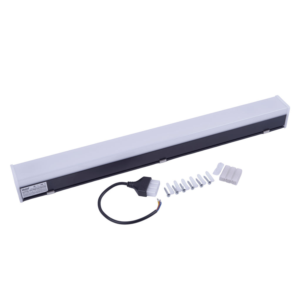 ULO-N10A-20W/4000K/L60 IP40 BLACK Светильник линейный светодиодный подвесной. Прямой, 60см. Белый свет (4000K). 2000Лм. Алюминий. Цвет черный. TM Uniel