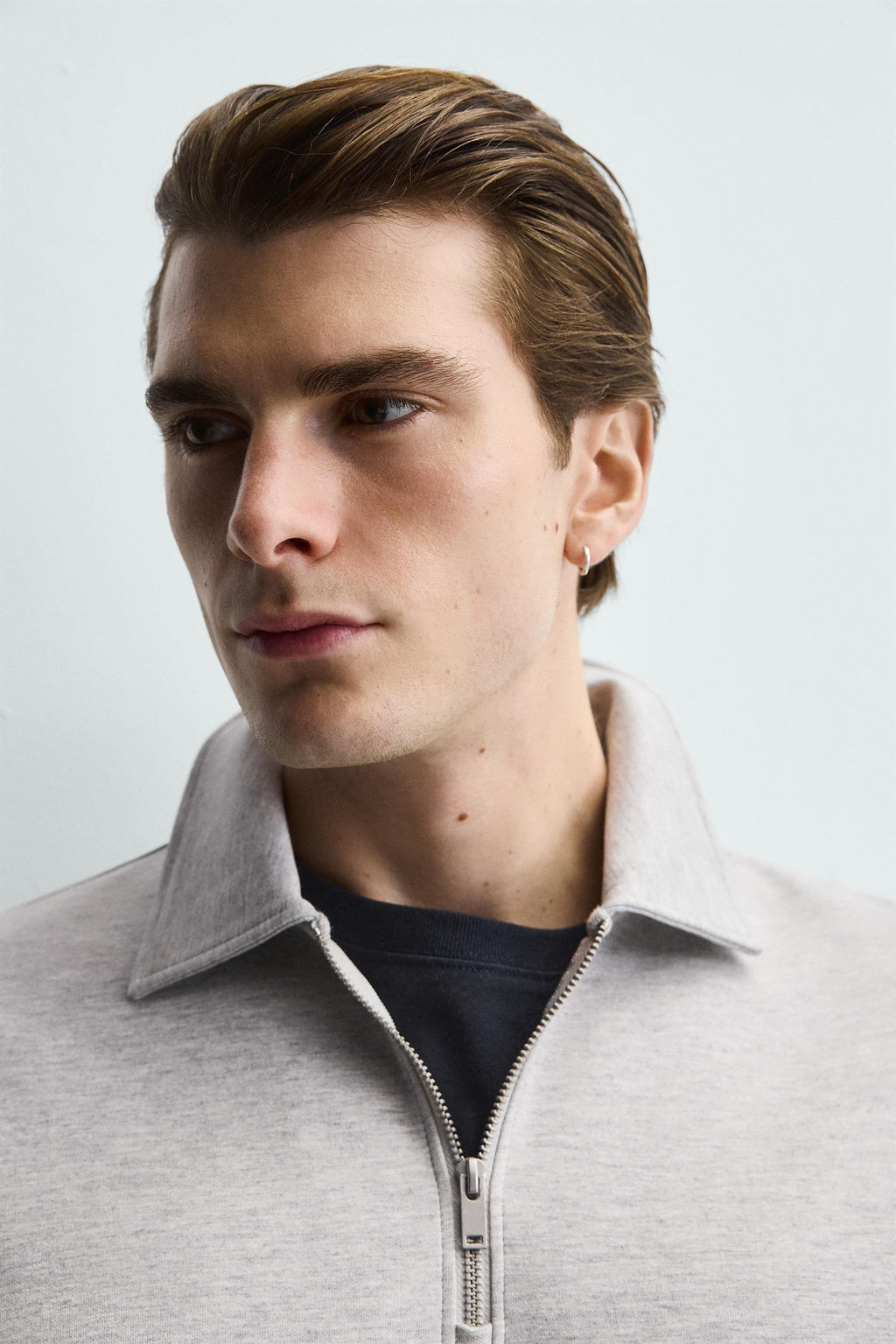SUDADERA POLO INTERLOCK CREMALLERA / Gris vigor? - Zara фото 5