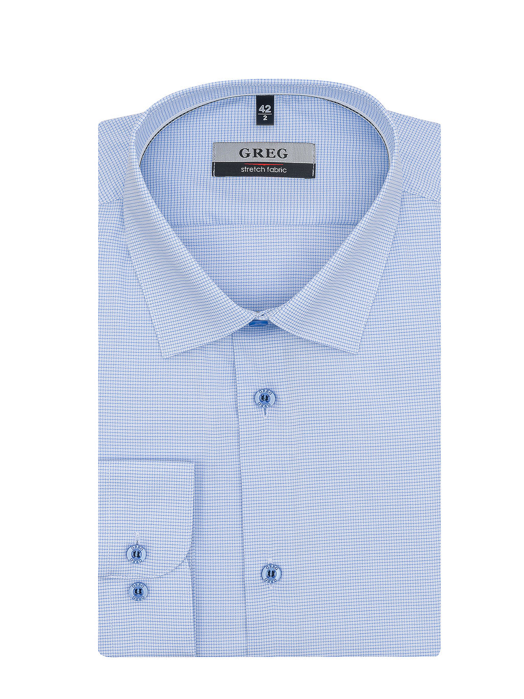 Сорочка мужская длинный рукав GREG 124/237/368/ZN/1p STRETCH  фото 2