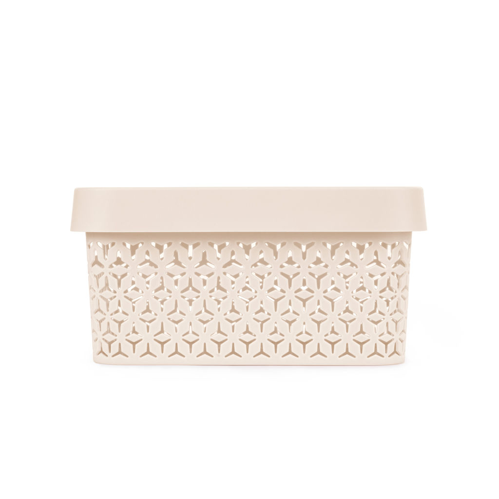 Корзина "Элемент" 5л (с крышкой)(бежевый) М9118