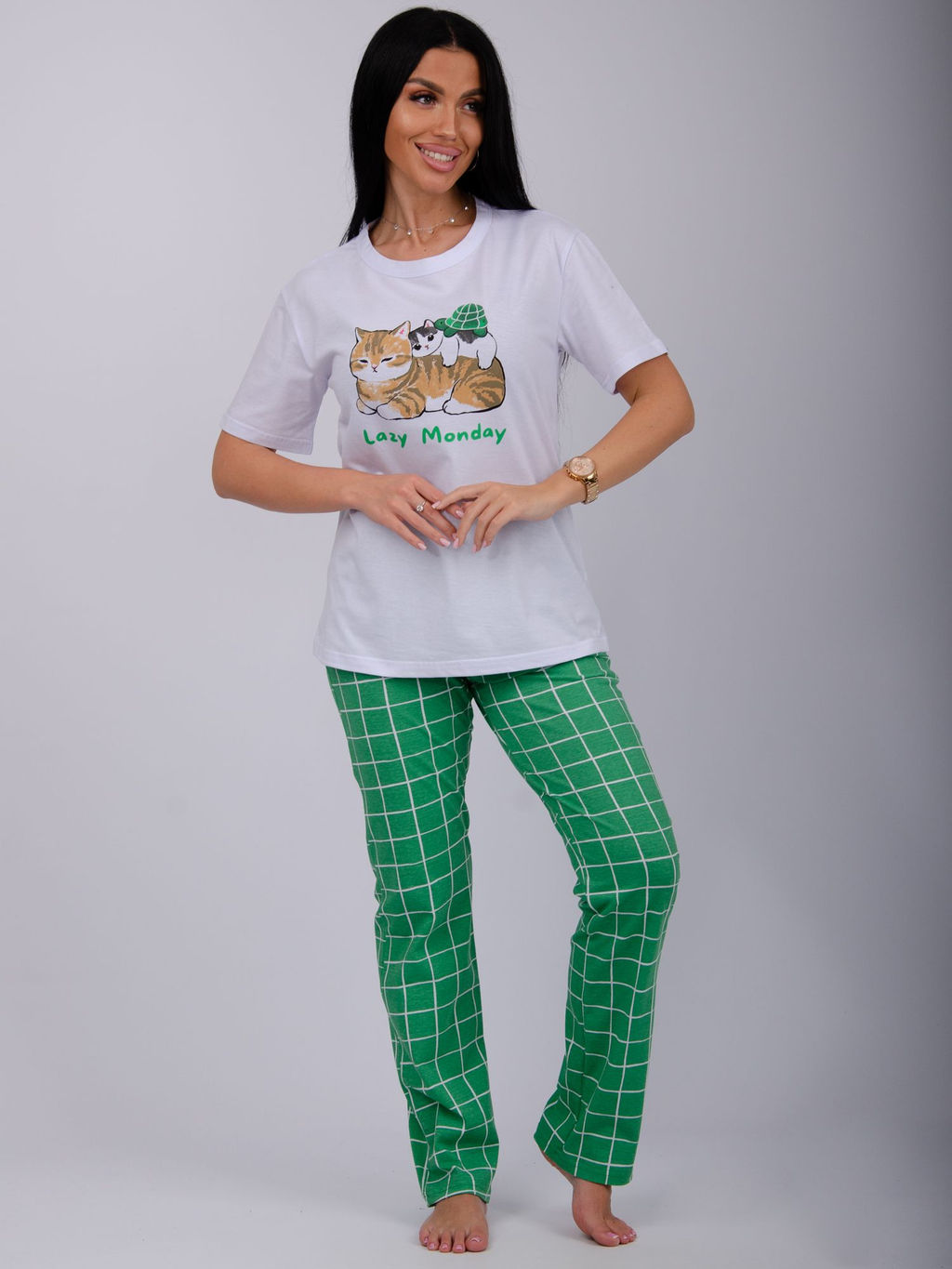 Пижама Лизи 2 брюки, трикотаж - Малина фото 12