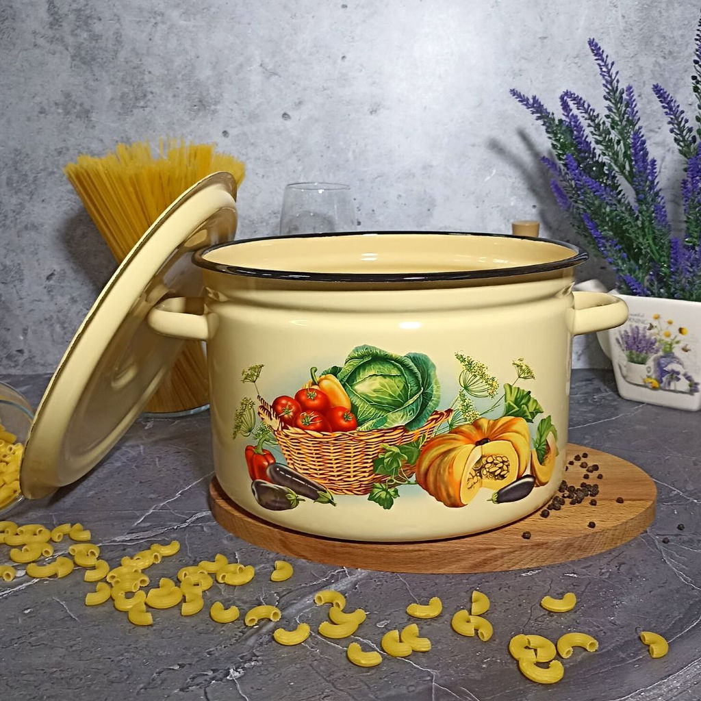 Кастрюля 7.0л 1с18с крем. Урожай