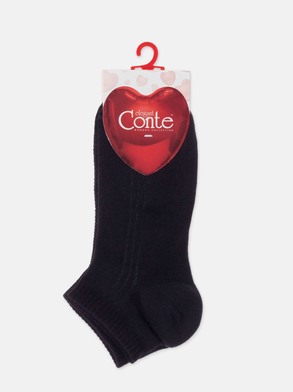 Цена за 2 пары. Носки Короткие CONTE Короткие хлопковые носки CLASSIC черный СЕРДЦЕ - Conte elegant фото 16