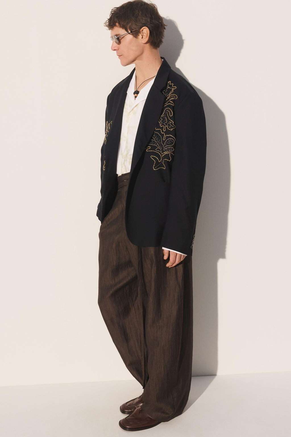 BLAZER RELAXED FIT BORDADOS CONTRASTE / Azul - Zara фото 3