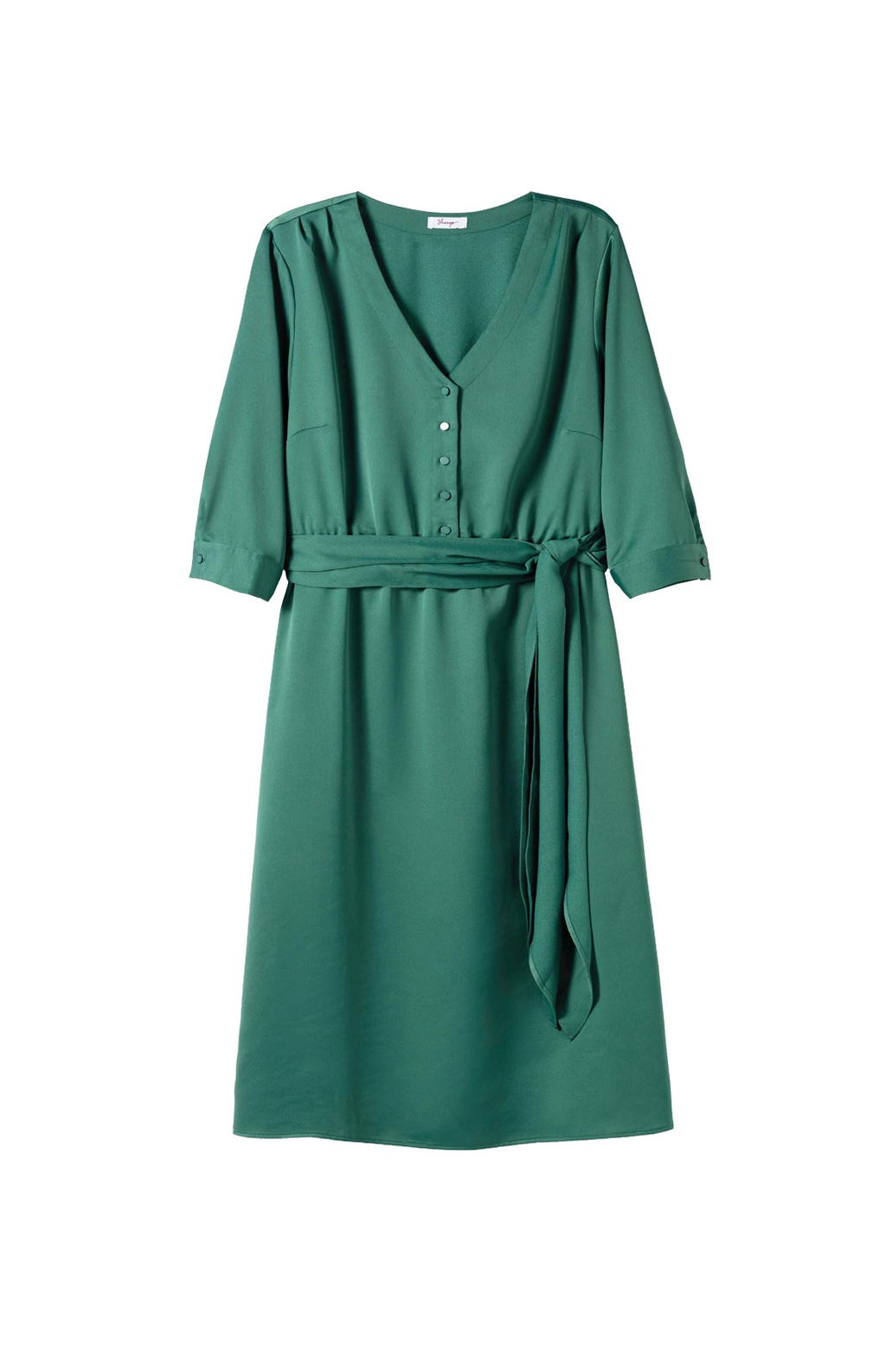 Сатиновое вечернее платье, зеленое - Sheego фото 2