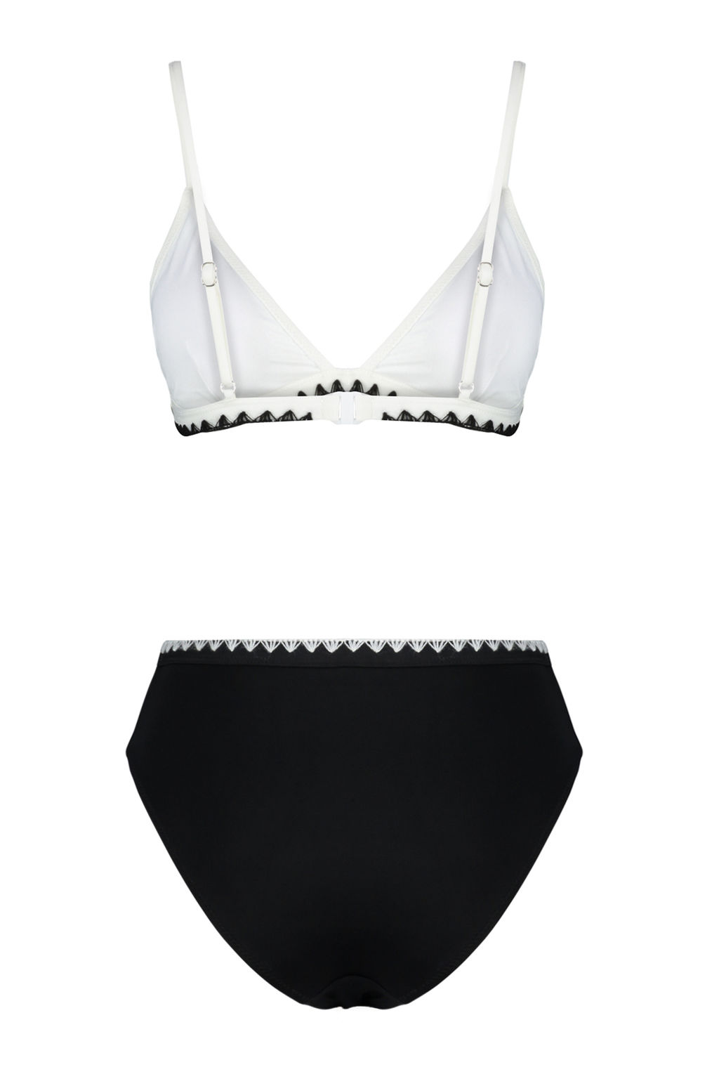 TRENDYOLMILLA Siyah-Beyaz Ucgen Nak?sl? Yuksek Bel Regular Bikini Tak?m? TBESS24BT00127  фото 7