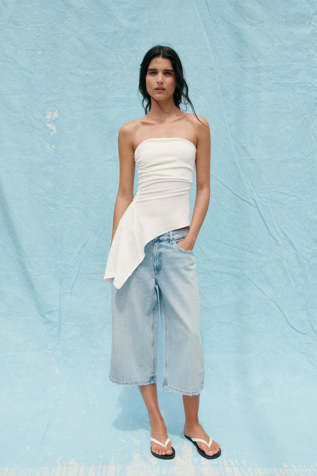 TEXTURED BANDEAU TOP - Zara фото 23