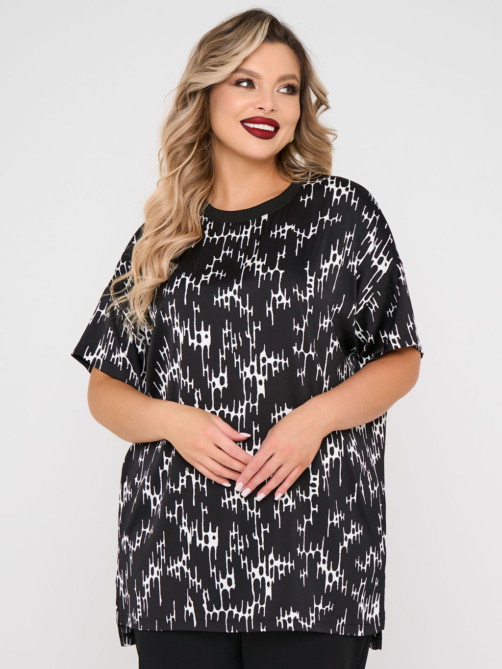 Блузка 0087-29 черный матовый