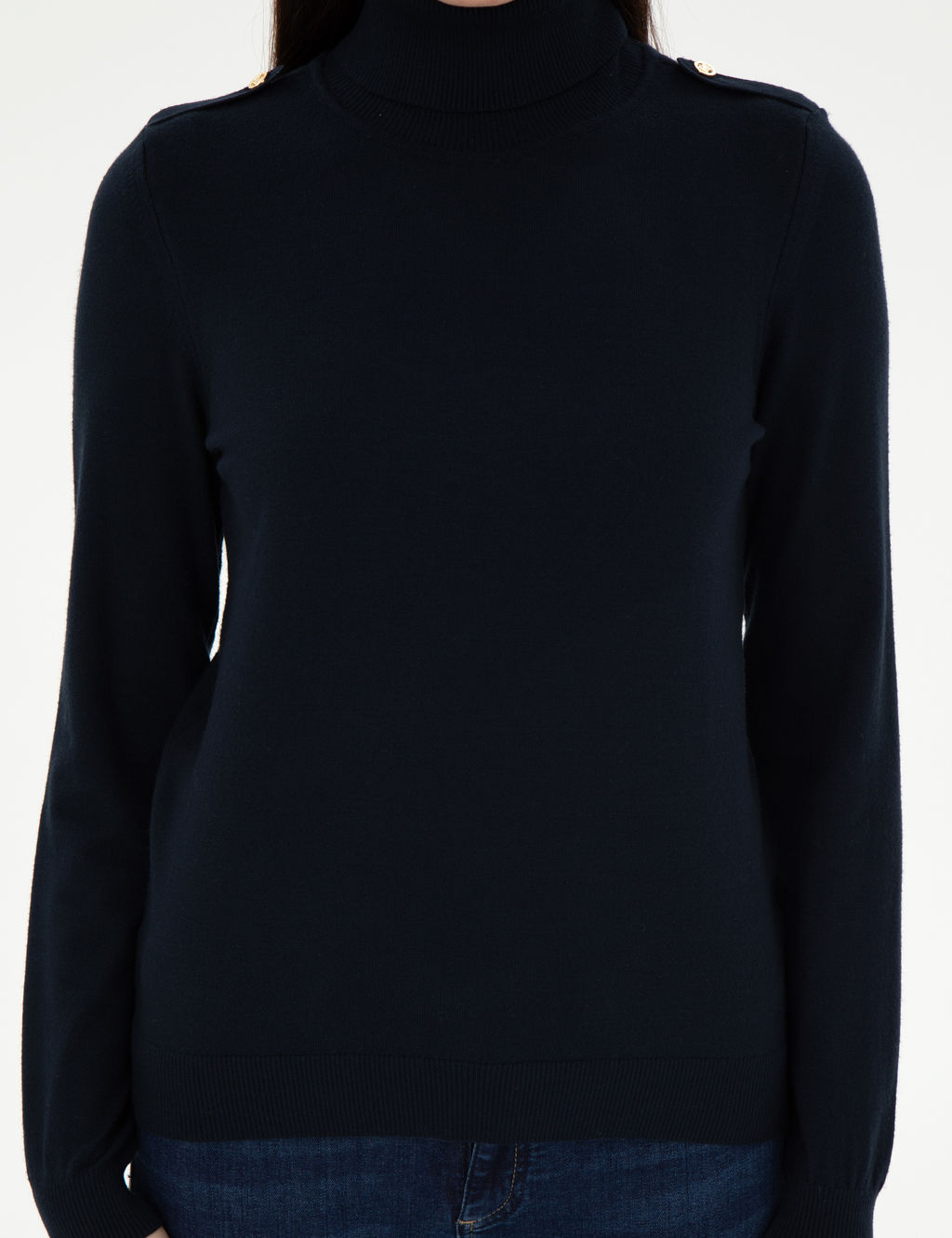 Lacivert Slim Fit Basic Kazak