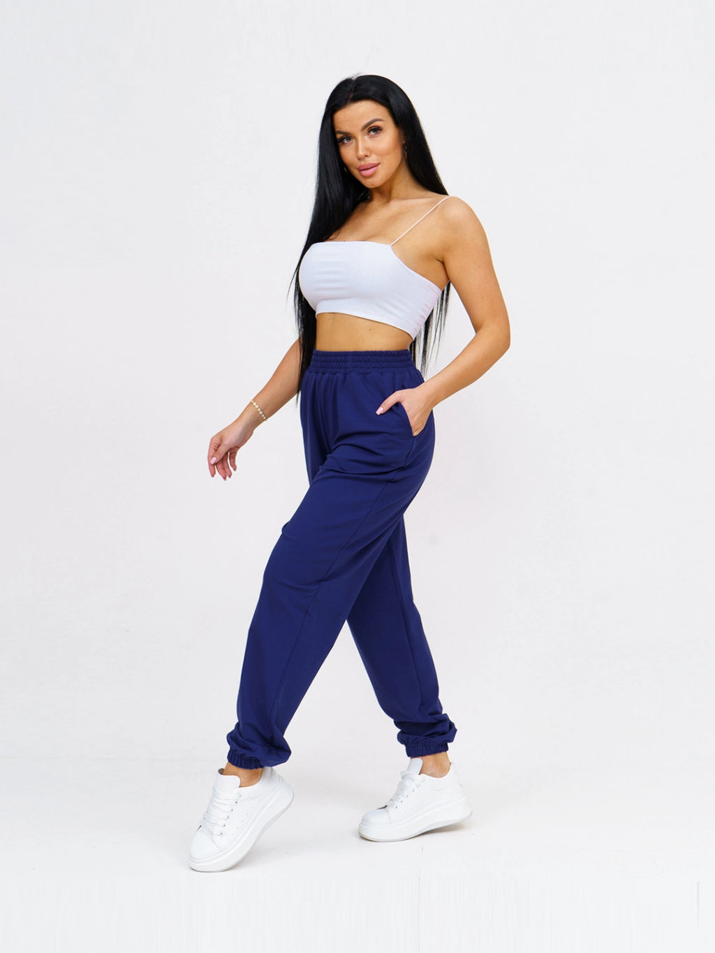 Брюки женские, цвет синий