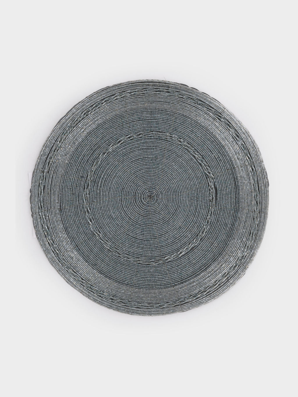 Салфетка под приборы, 36 см, бисер, круглая, серая, Bijou