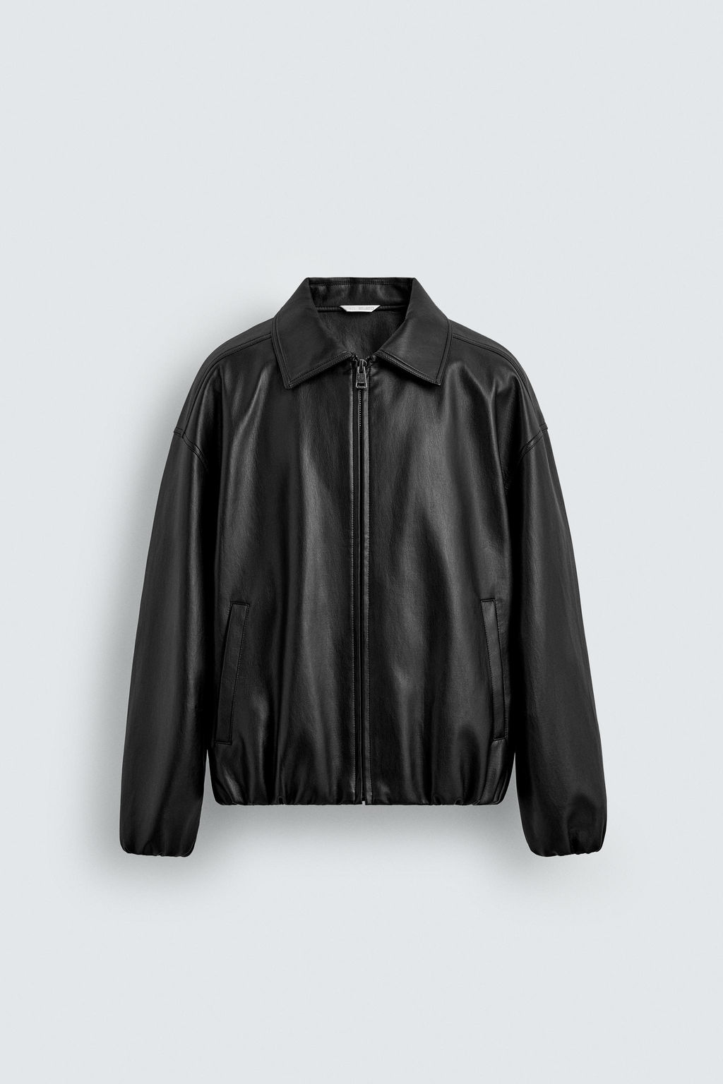 LEATHER EFFECT BOMBER JACKET