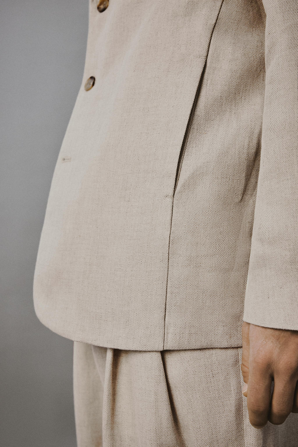 BLAZER RELAXED FIT TRAJE ALGOD?N - LINO / Arena - Zara фото 6