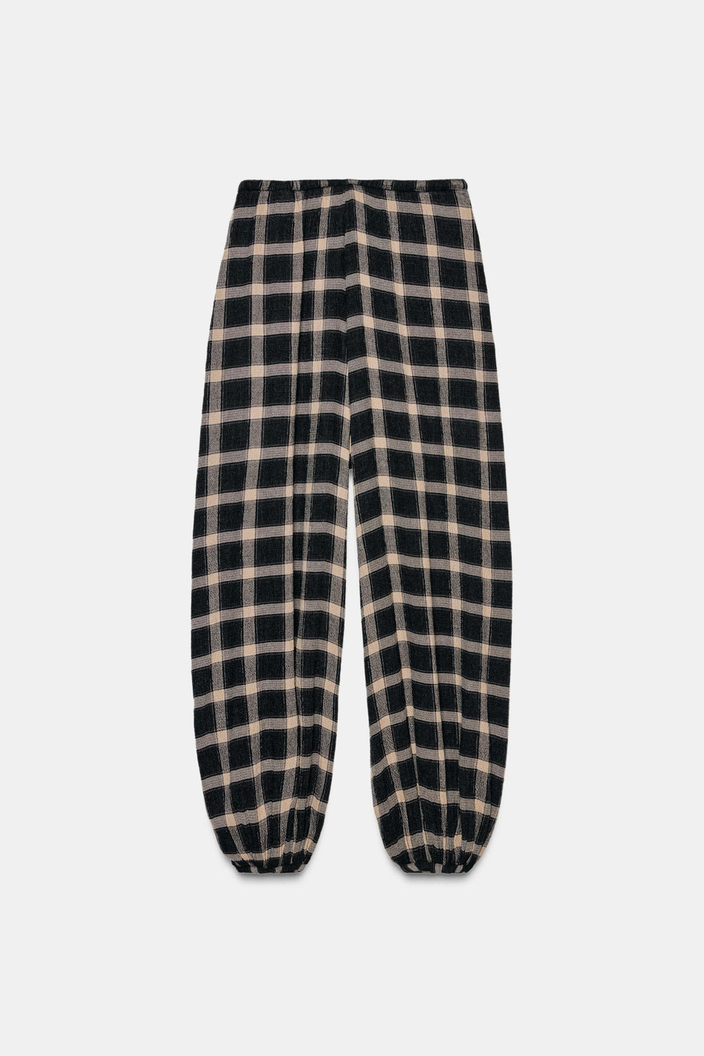 ZW COLLECTION CHECK BALLOON TROUSERS - Zara фото 9