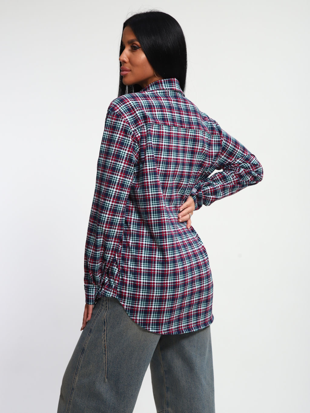 М380 Рубашка с длинным рукавом (бордо)