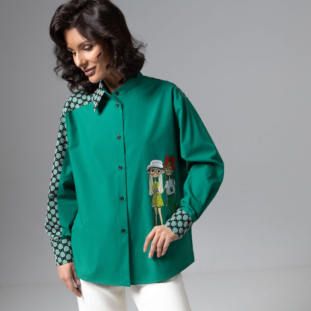 Рубашка комбинированная с сеткой Моя философия  шик - Charutti фото 12