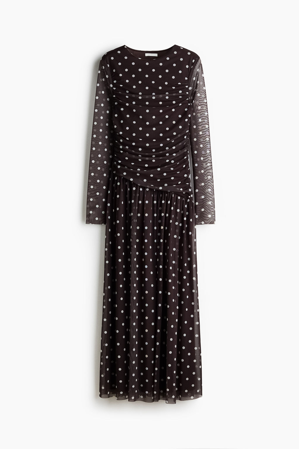 Vestido drapeado de malla