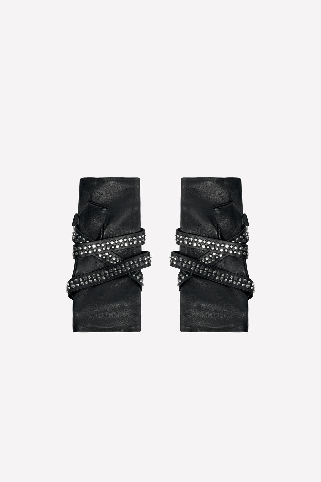 LEATHER BELT MITTENS WITH STUDS LUDOVIC DE SAINT SERNIN x ZARA  фото 2