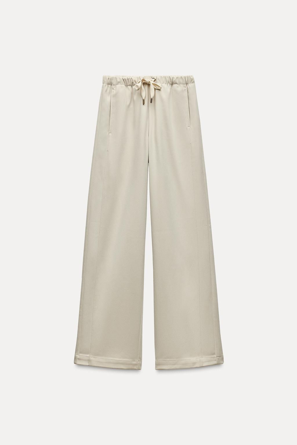 TEXTURED WIDE-LEG TROUSERS - Zara фото 14