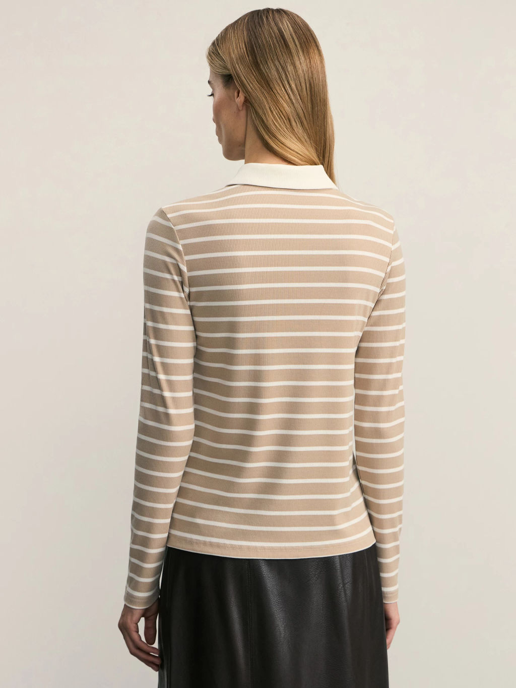 Лонгслив с отложным воротником в полоску / Zarina  фото 5