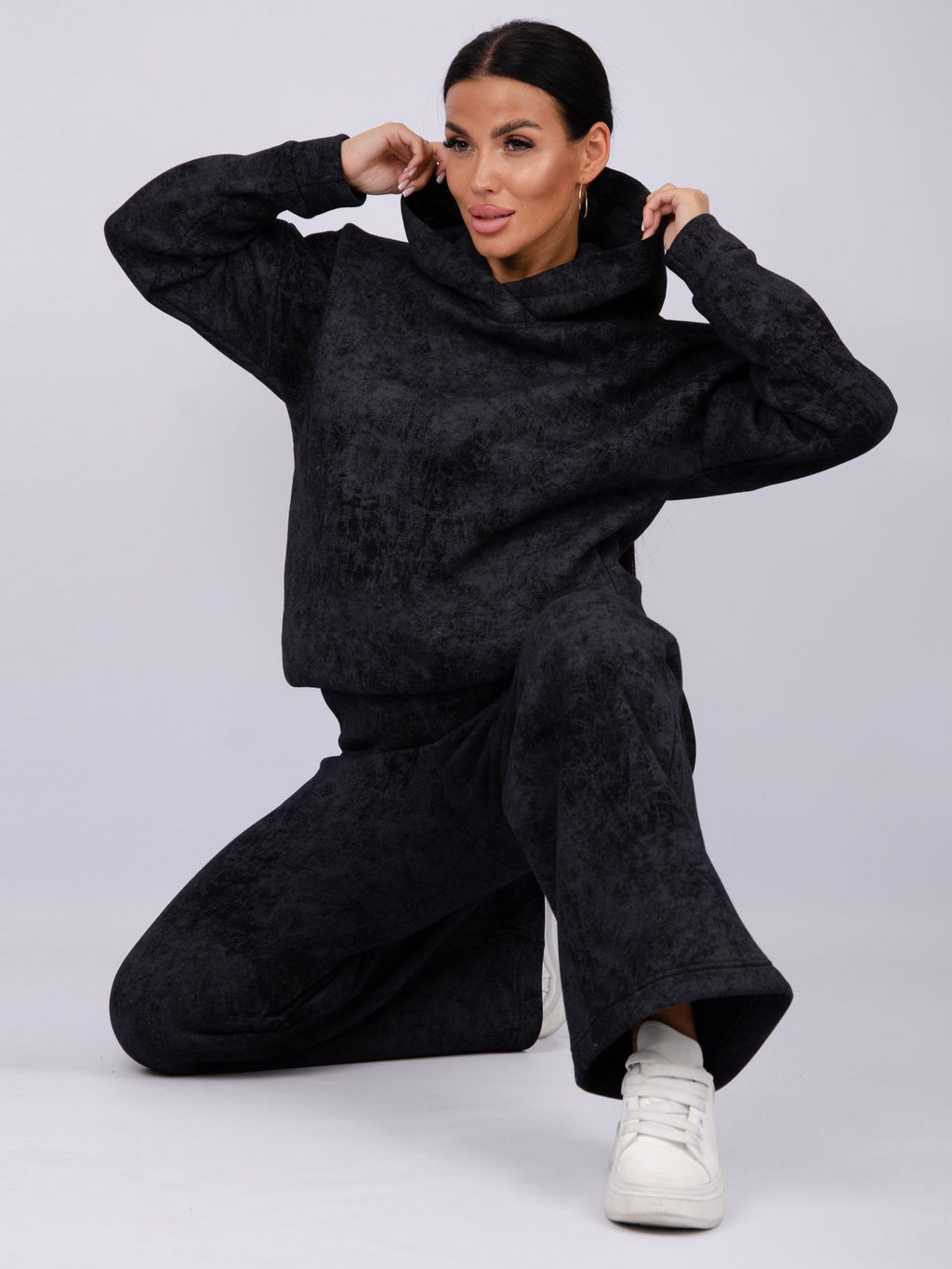 Костюм Винтаж чёрный, футер начес (М) - Малина фото 12