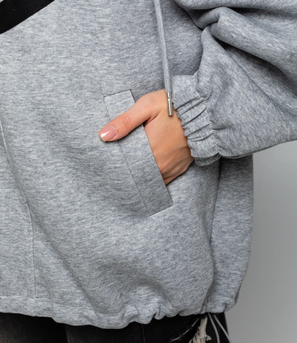 Толстовка #КТ5993, серый меланж - Dommod фото 5