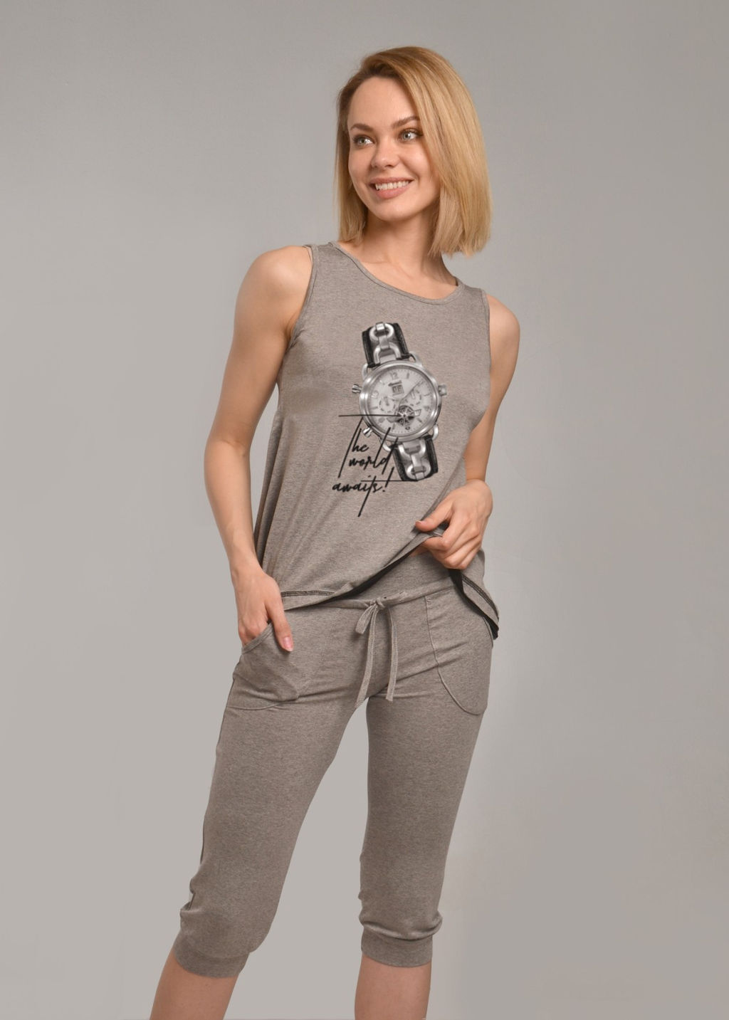 Комплект с бриджами ВРЕМЯ (серый №3) - Ивановская трикотажная компания фото 2