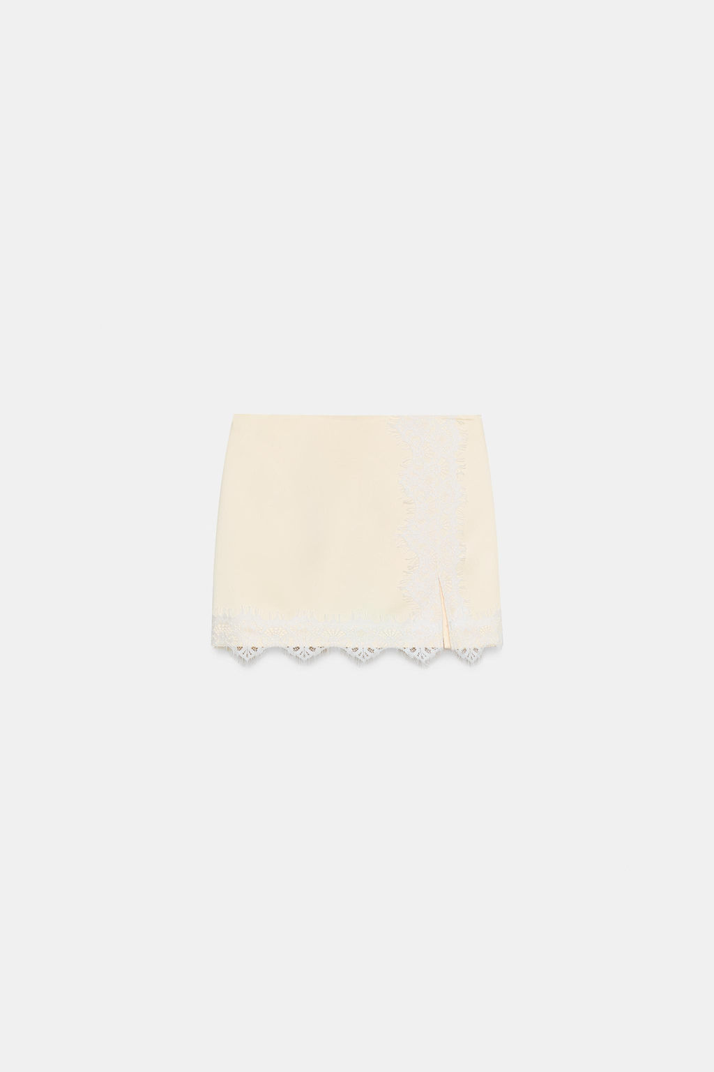 FALDA PANTAL?N COMBINADA ENCAJE / Amarillo