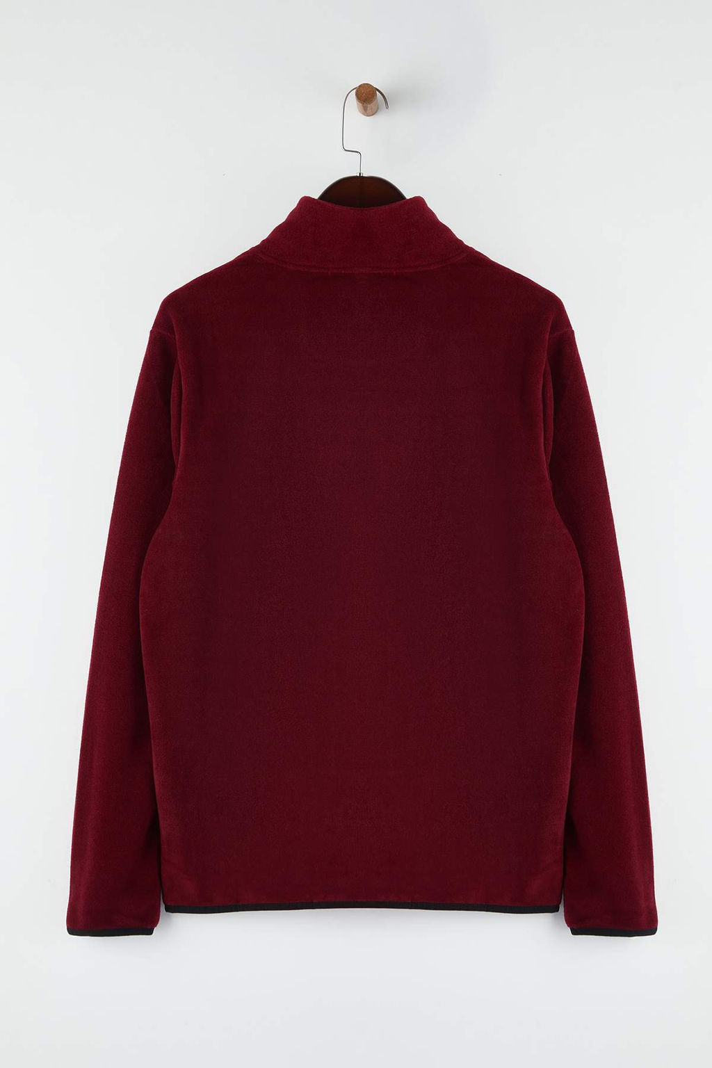 Bordo Regular/Normal Kesim Dik Yaka Fermuarl? Dikis Detayl? Polar Sweatshirt TMNAW26SW00036