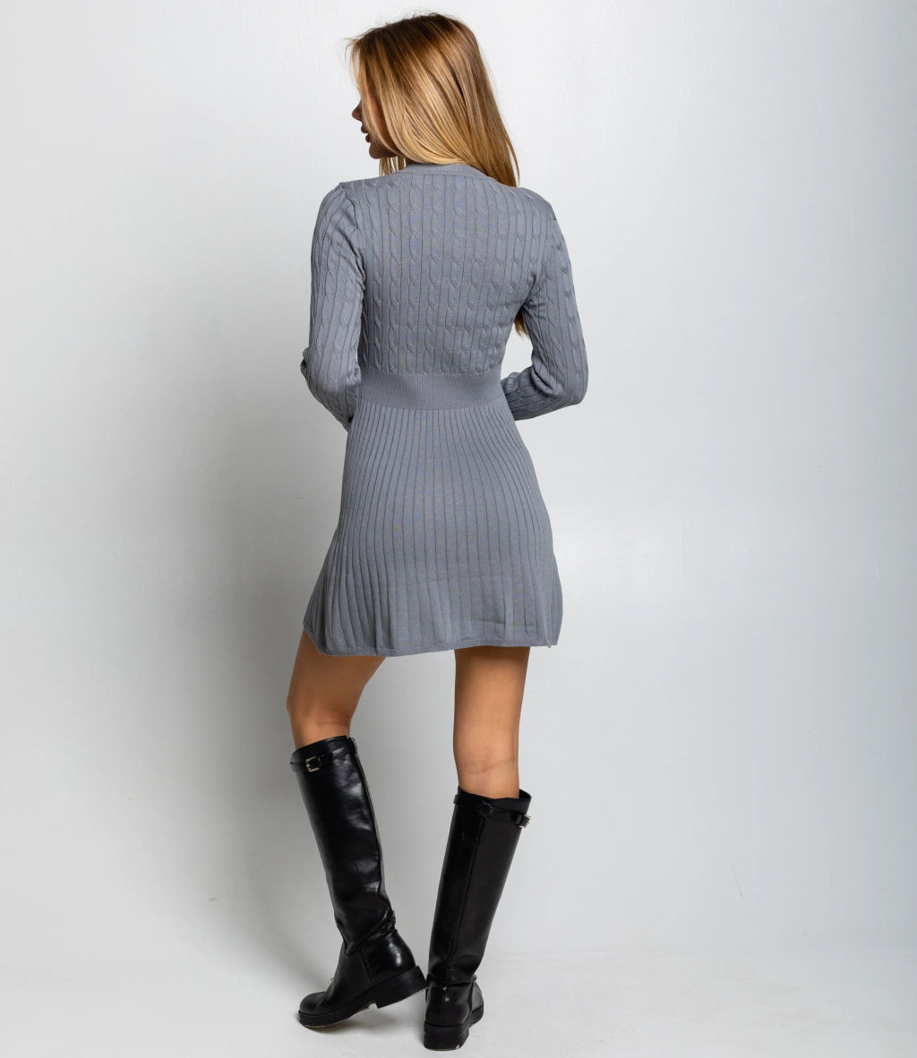 Платье #КТ2058 (1), серый - Dommod фото 4