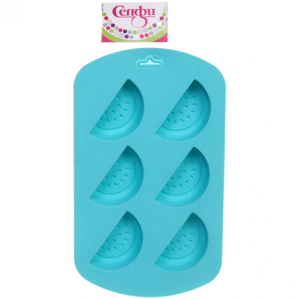 Цена за 6 шт. Форма для льда силиконовая "Арбузики" 19*11см