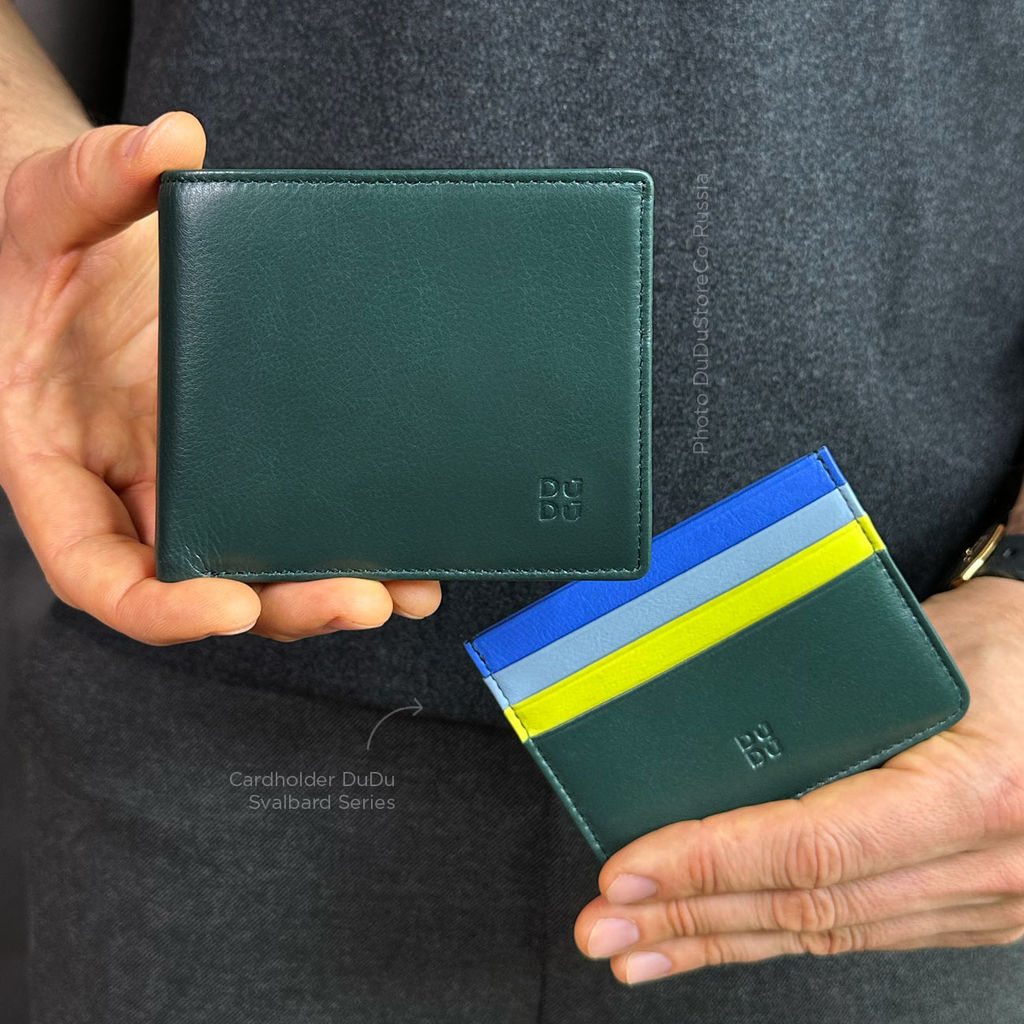 Итальянский мужской кошелек DuDu серии Tullio | зеленый - Dudubags фото 5