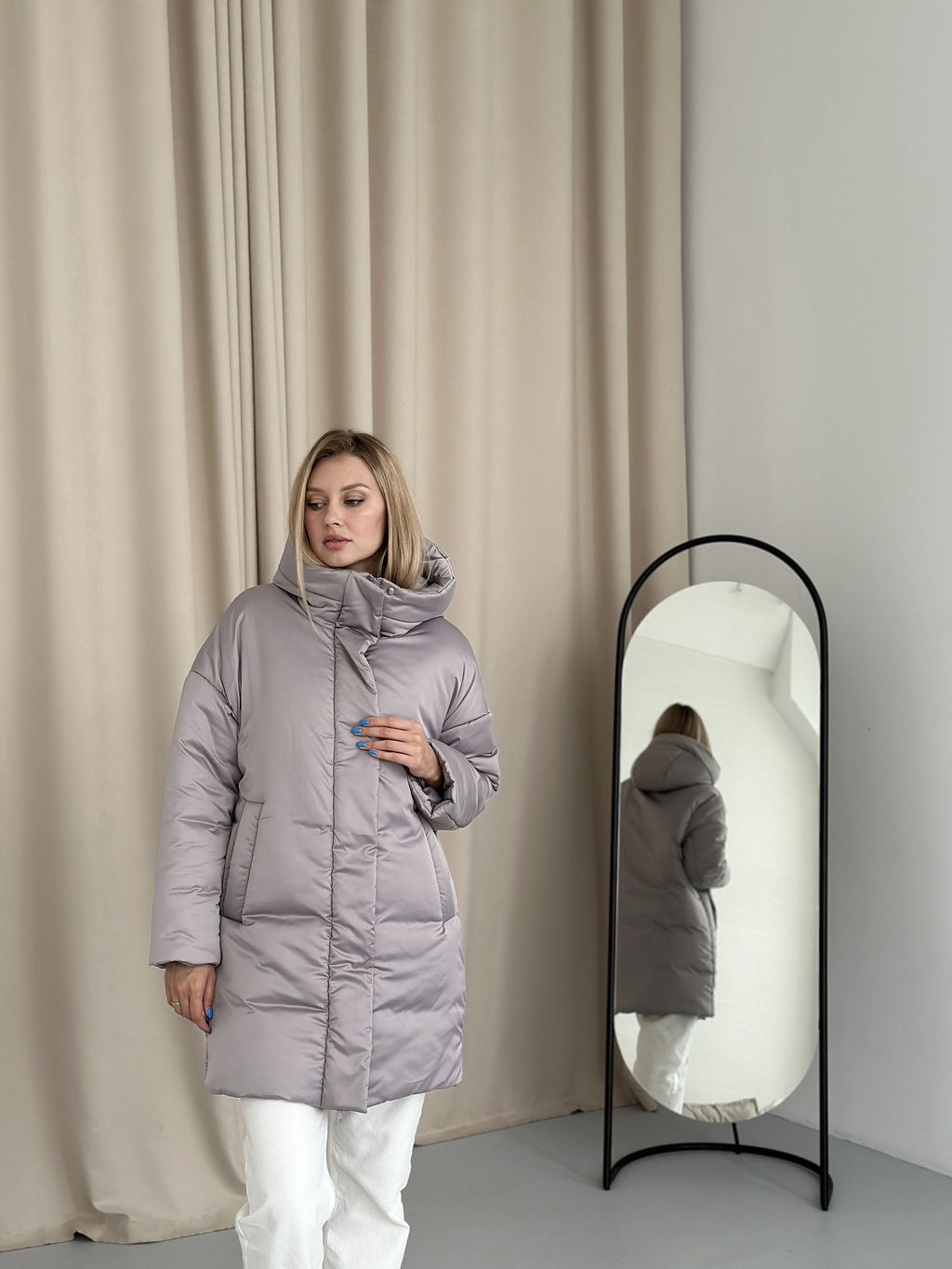 Куртка женская зимняя 25655 (серый опал) - Kankan фото 6