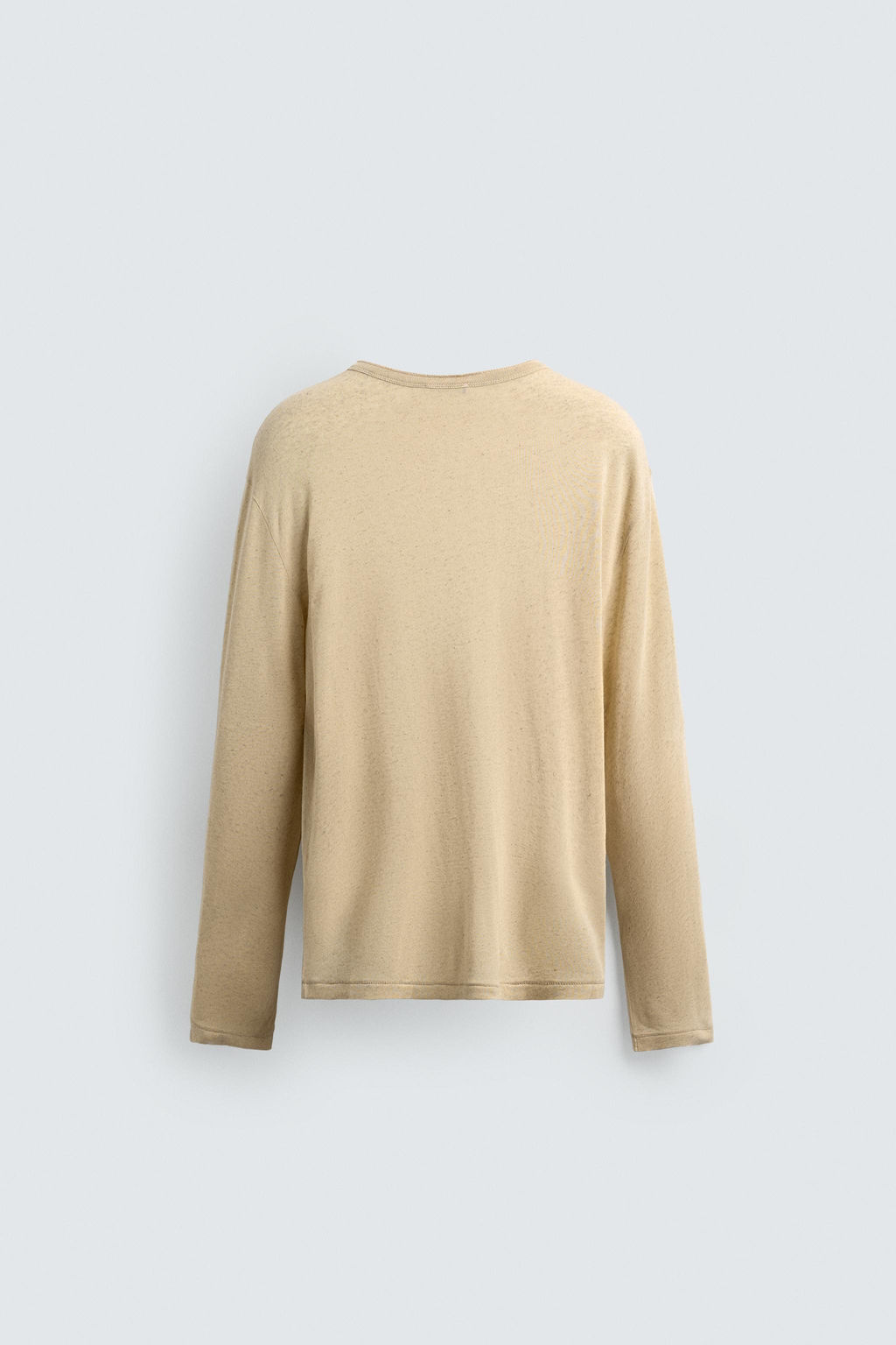 CAMISETA CUELLO PANADERO VISCOSA - LINO / Beige