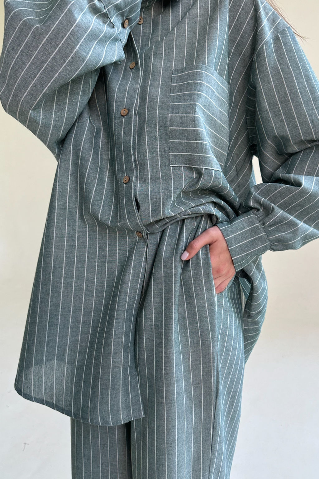 Костюм женский SET065/12/Зеленый, белый - M&G all natural фото 6