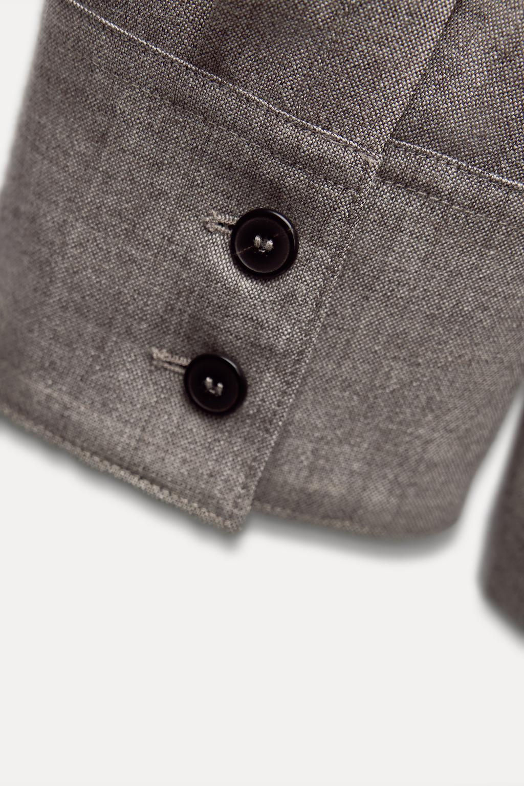 ZW COLLECTION 100% WOOL BELTED BLAZER - Zara фото 9